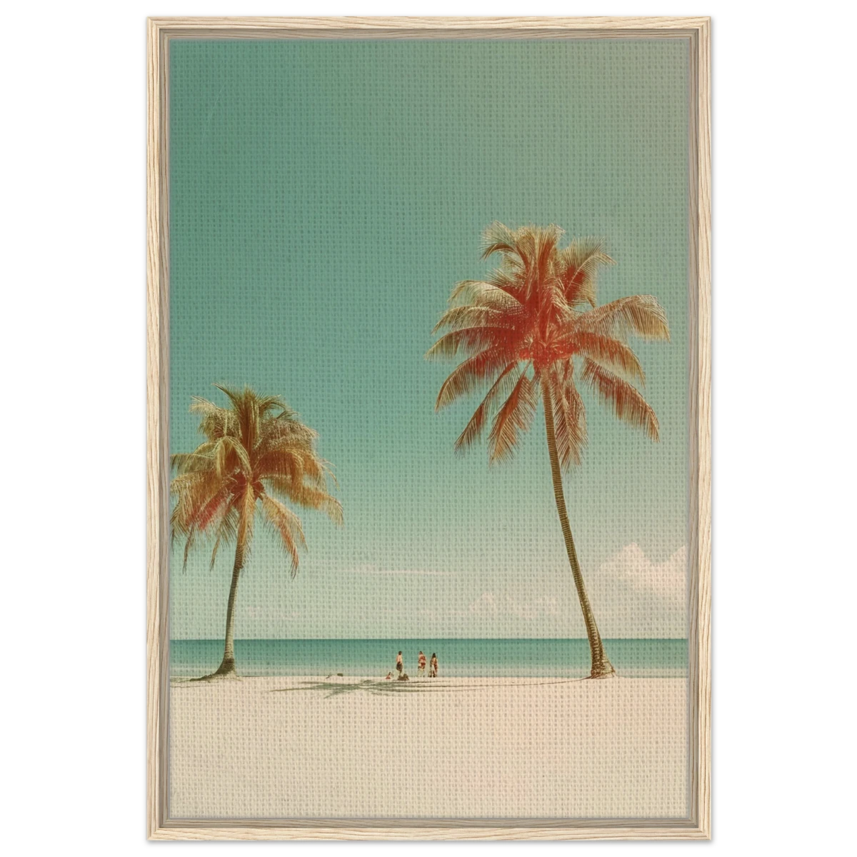 "Tropical Serenity" – A Coastal Escape | Palm Beach Wall art Print - 60x90 cm / 24x36″ - Framed Canvas - Wood frame