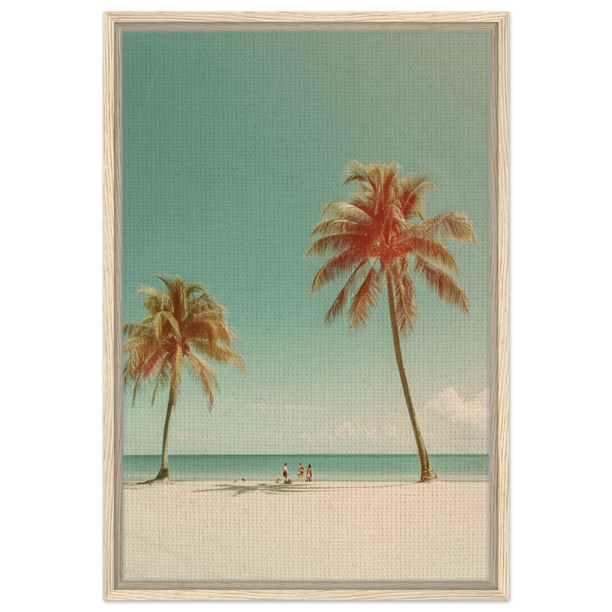 "Tropical Serenity" – A Coastal Escape | Palm Beach Wall art Print - 50x75 cm / 20x30″ - Framed Canvas - Wood frame