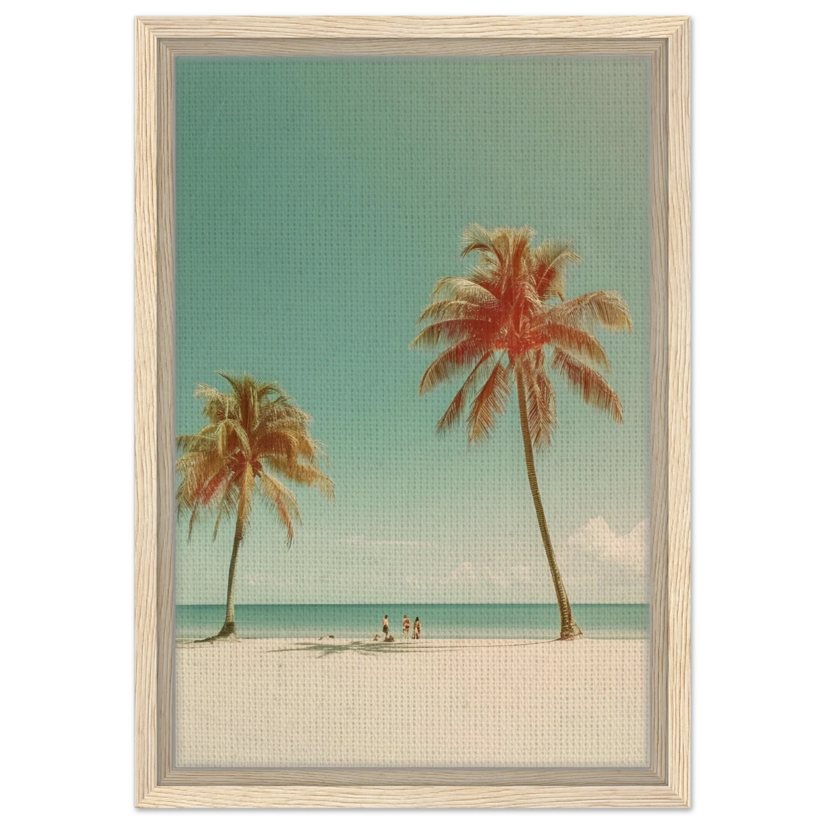 "Tropical Serenity" – A Coastal Escape | Palm Beach Wall art Print - 30x45 cm / 12x18″ - Framed Canvas - Wood frame