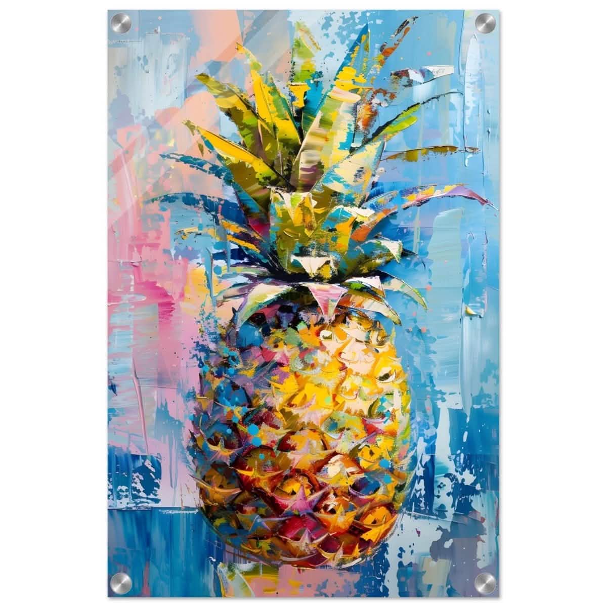 Tropical Vibes – Pineapple Burst | Abstract Expressionism - 40x60 cm / 16x24″ - Acrylic Print -