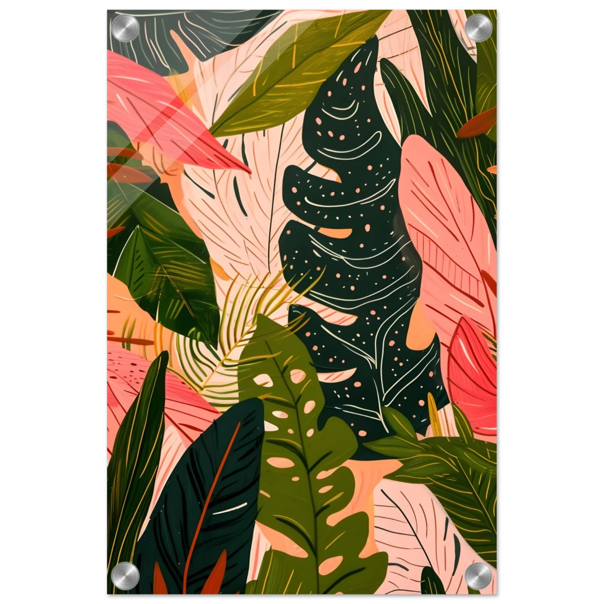 "Tropical Whispers" – A Lush Botanical Escape | Contemporary Botanical Art Wall art print - 30x45 cm / 12x18″ - Acrylic Print -