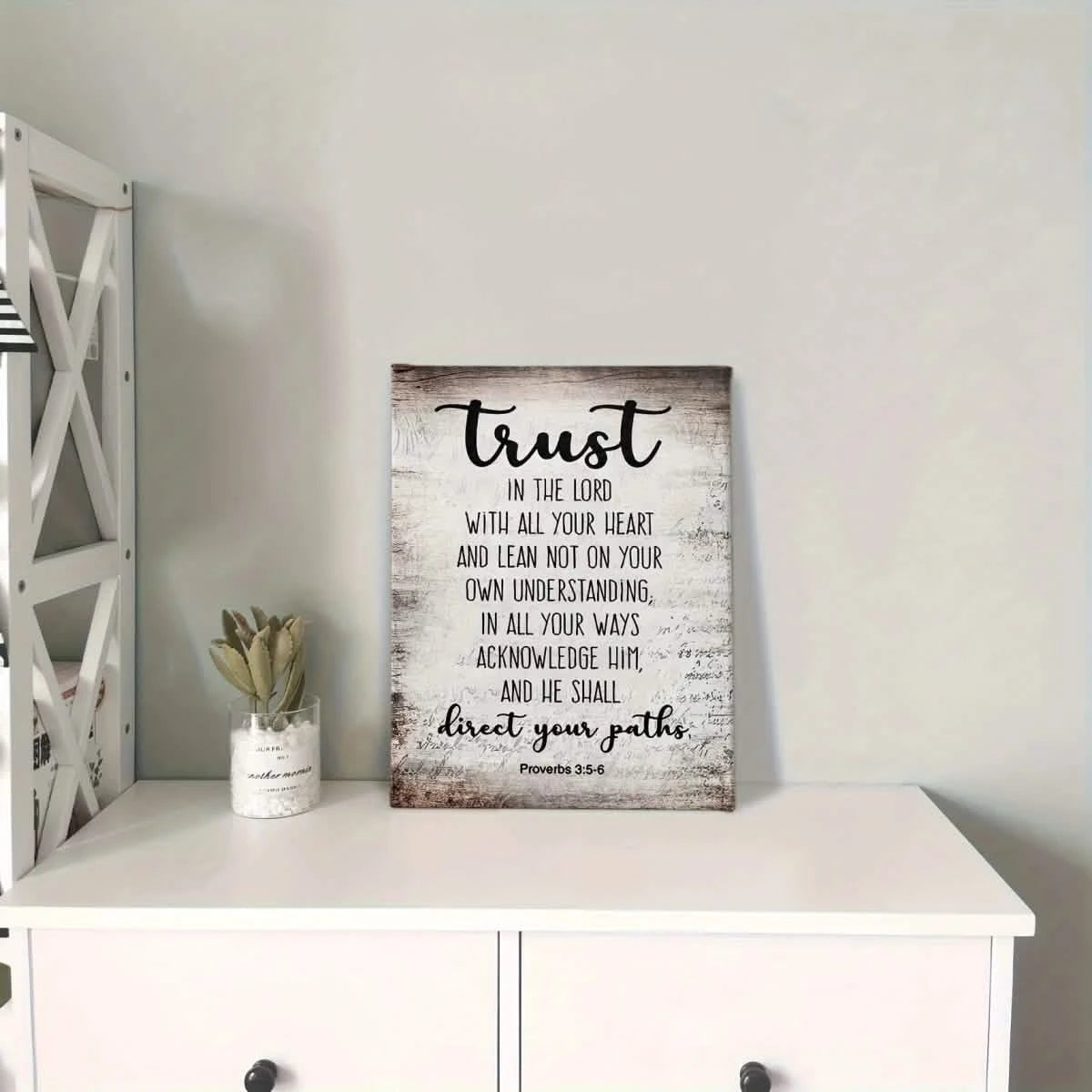Trust in Divine Guidance – Proverbs 3:5 - 6 | Wall Art Print - 30x45 cm / 12x18″ - Canvas -