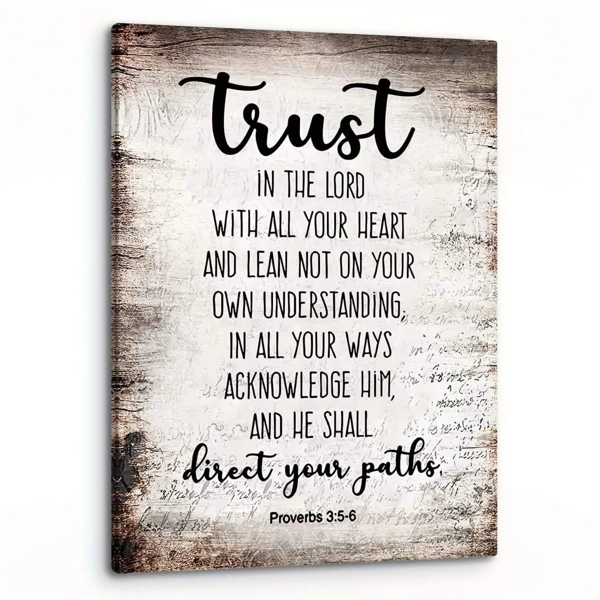 Trust in Divine Guidance – Proverbs 3:5 - 6 | Wall Art Print - 30x45 cm / 12x18″ - Canvas -