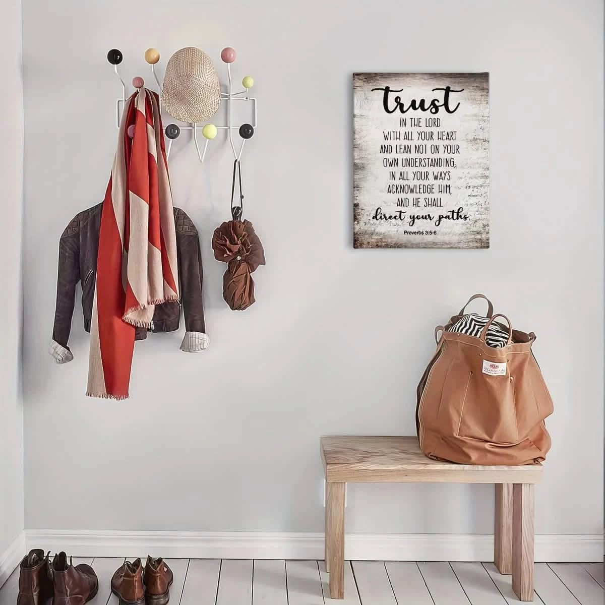 Trust in Divine Guidance – Proverbs 3:5 - 6 | Wall Art Print - 30x45 cm / 12x18″ - Canvas -