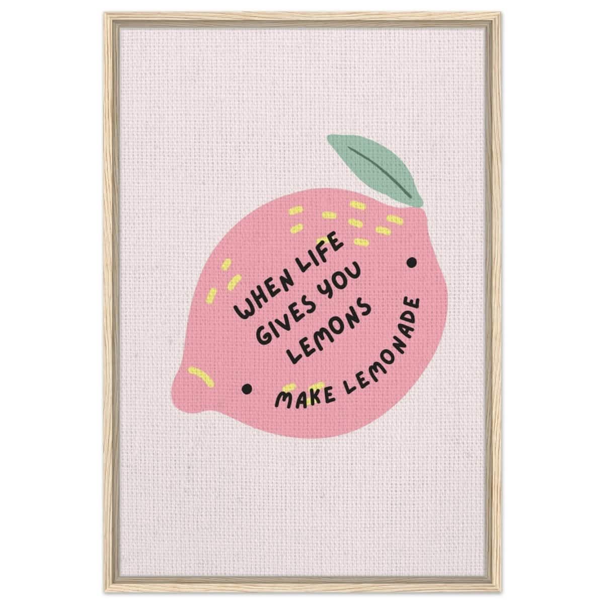 Turn Challenges into Strength: When Life Gives You Lemons | Wall art print - 60x90 cm / 24x36″ - Framed Canvas - Wood frame
