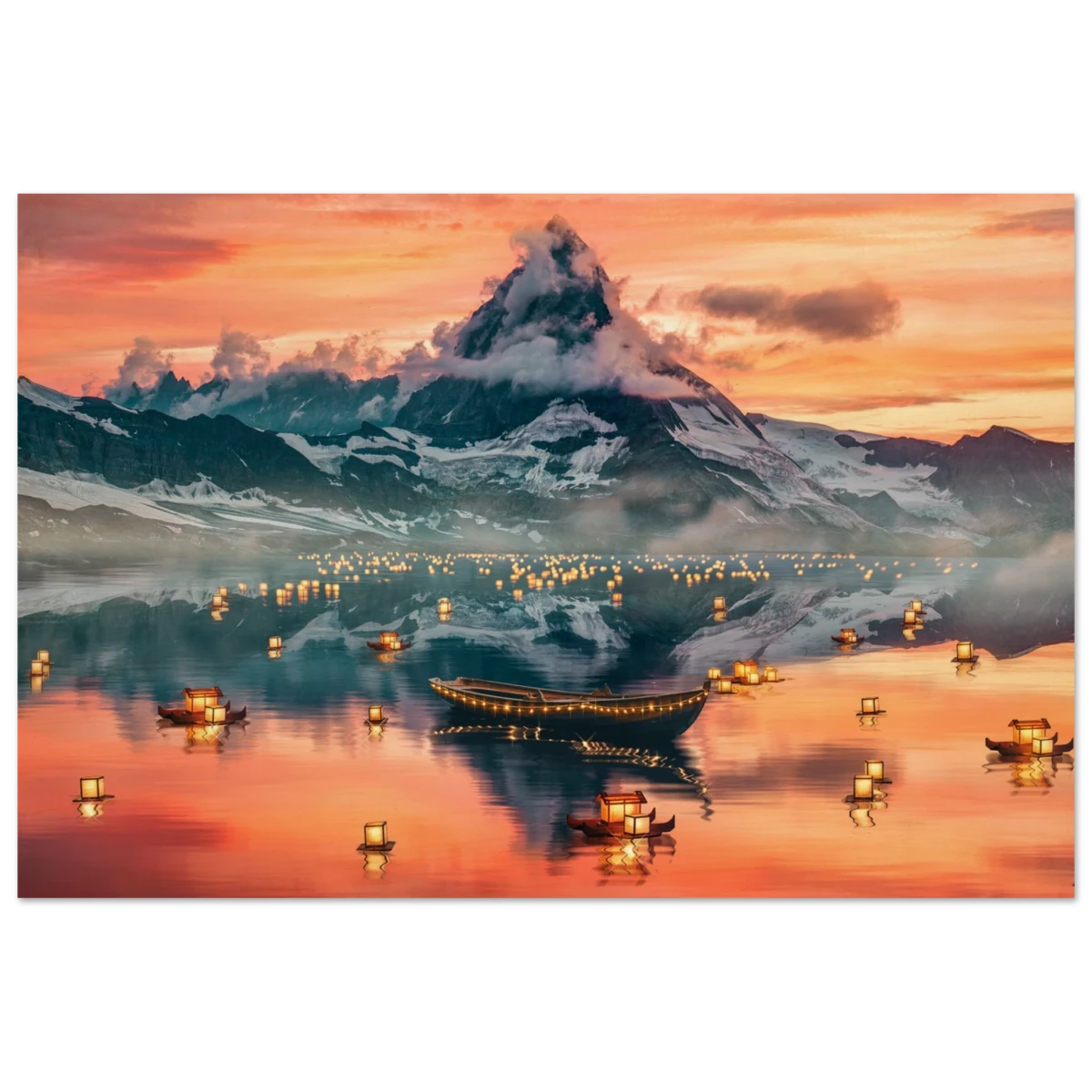 Twilight Serenity | Lanterns of Reflection | Photography and Natural Beauty Art Print - 30x45 cm / 12x18″ - Wood Prints -