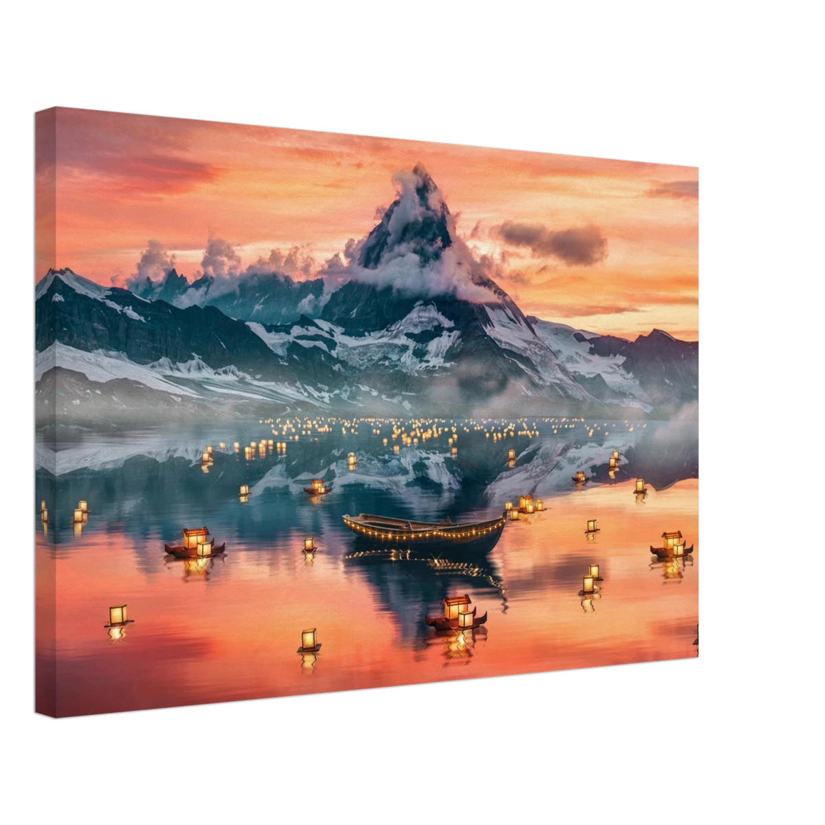 Twilight Serenity | Lanterns of Reflection | Photography and Natural Beauty Art Print - 40x60 cm / 16x24″ - Canvas -