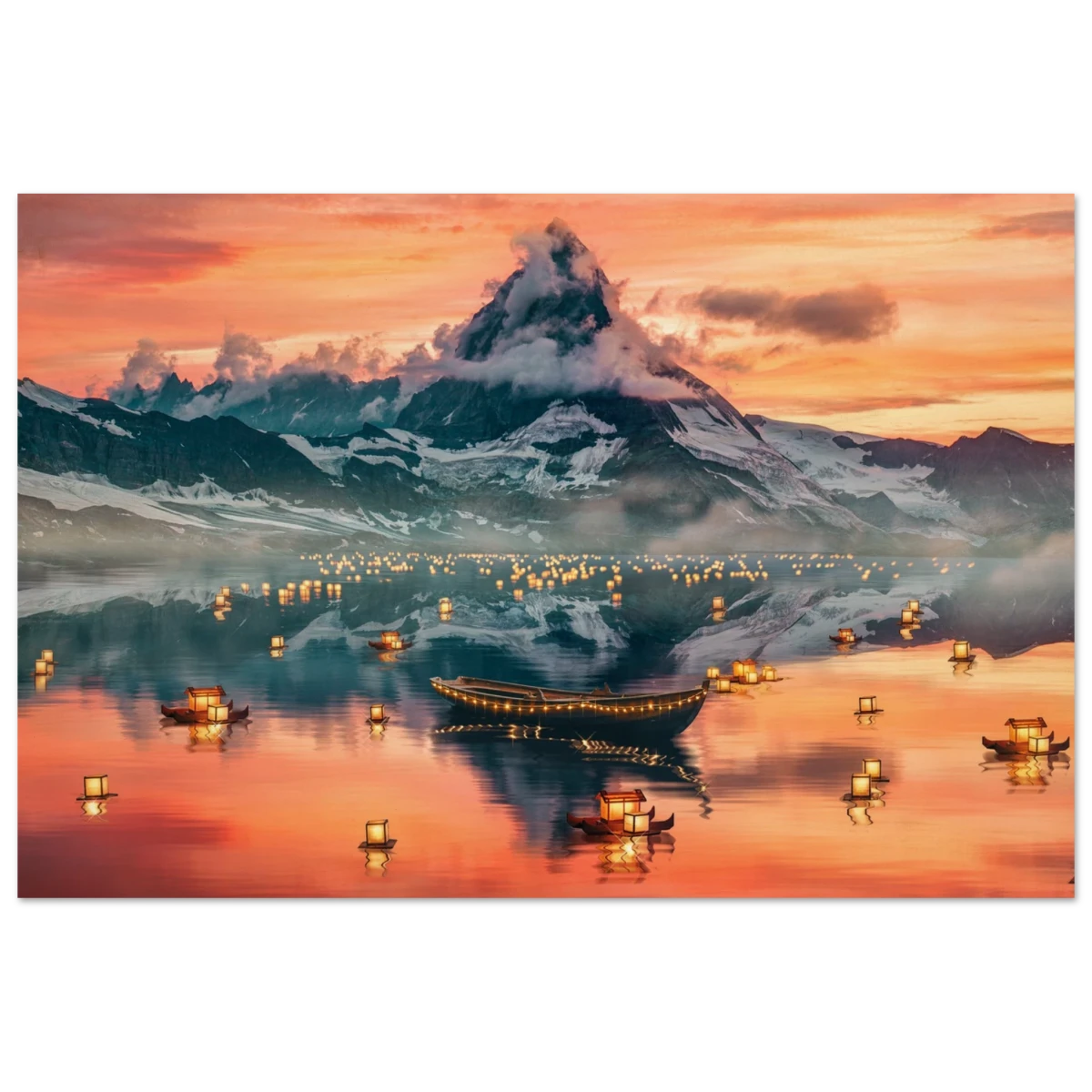 Twilight Serenity | Lanterns of Reflection | Photography and Natural Beauty Art Print - 50x75 cm / 20x30″ - Wood Prints -