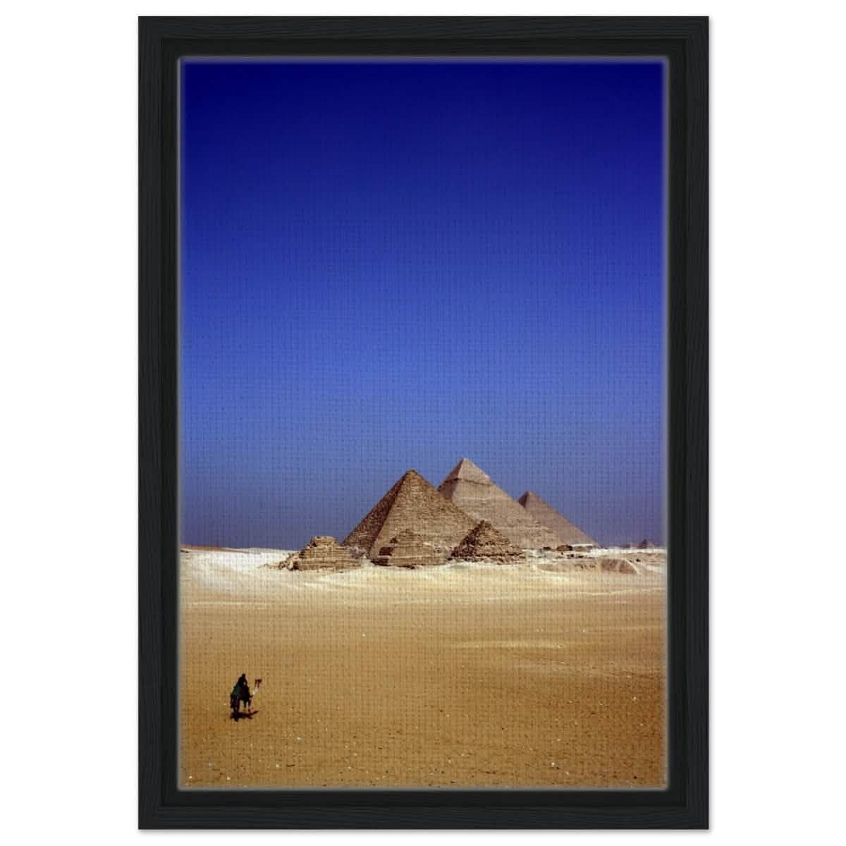 Under the Egyptian Sky | Eternal Pyramids - Framed Canvas - 30x45 cm / 12x18″ - Black frame