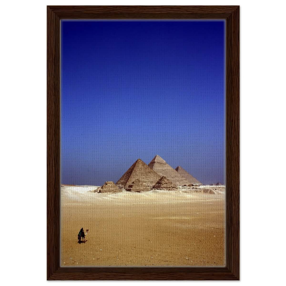 Under the Egyptian Sky | Eternal Pyramids - Framed Canvas - 30x45 cm / 12x18″ - Dark wood frame