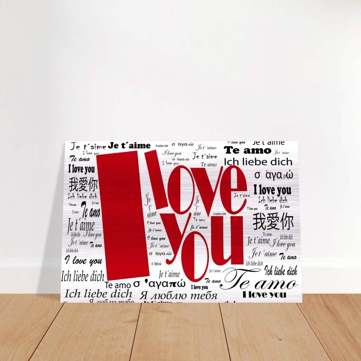 Universal Affection - I Love You in Every Language | Digital Pop Art - Brushed Aluminum Print - 60x90 cm / 24x36″ -