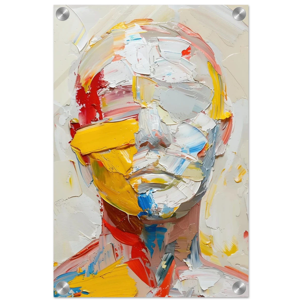 "Unspoken Layers" – Abstract Expressionist Portrait | Wall Art Print - Acrylic Print - 30x45 cm / 12x18″ -