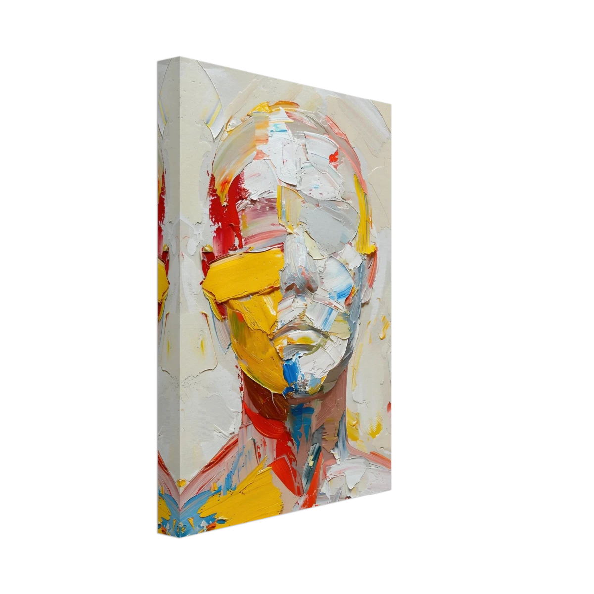 "Unspoken Layers" – Abstract Expressionist Portrait | Wall Art Print - Canvas - 20x30 cm / 8x12″ -