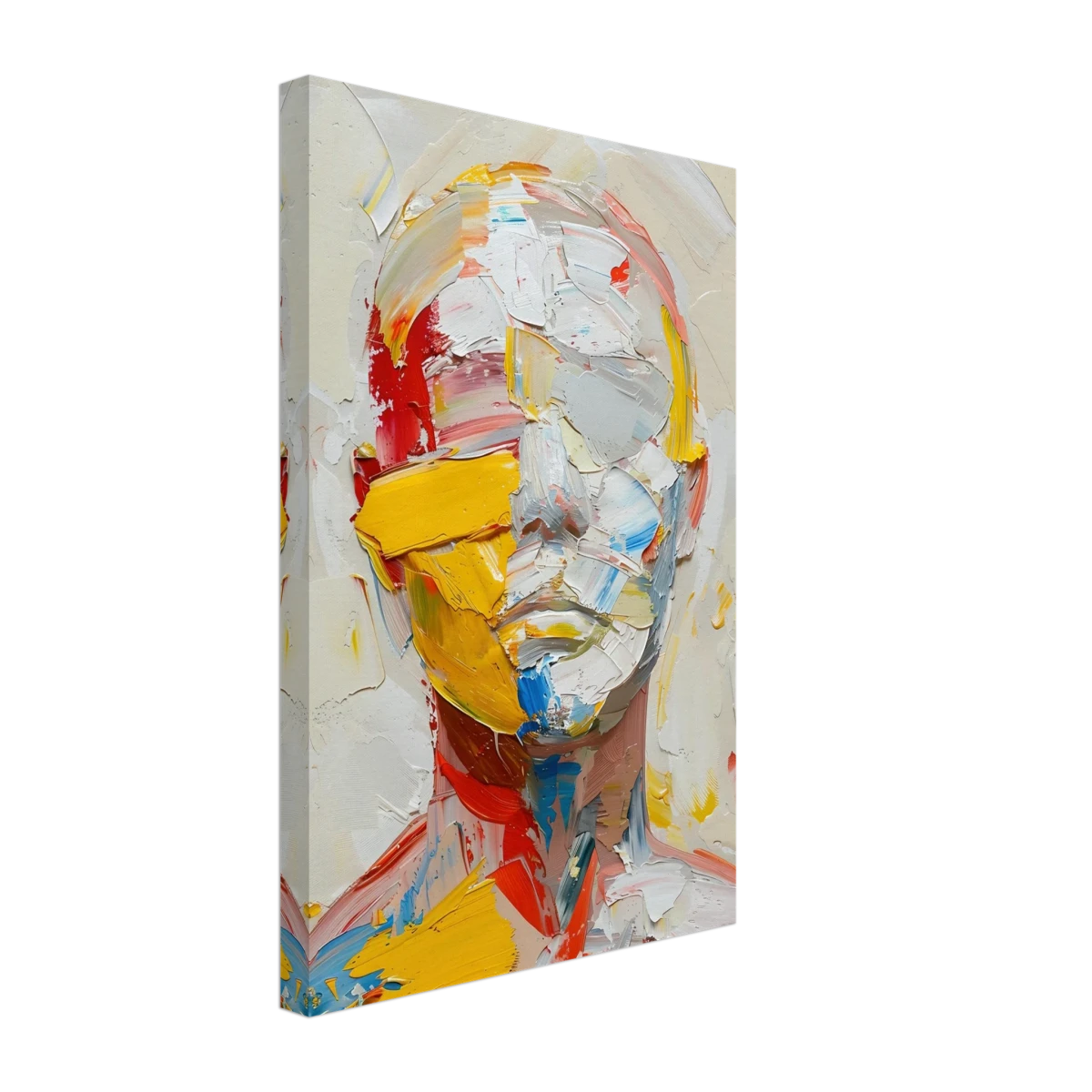 "Unspoken Layers" – Abstract Expressionist Portrait | Wall Art Print - Canvas - 30x45 cm / 12x18″ -