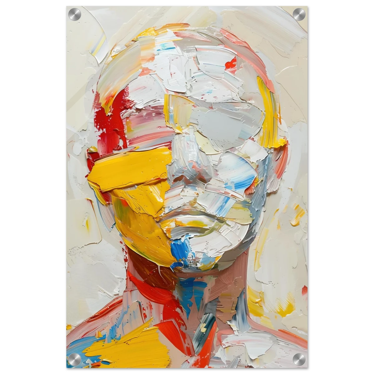 "Unspoken Layers" – Abstract Expressionist Portrait | Wall Art Print - Acrylic Print - 40x60 cm / 16x24″ -