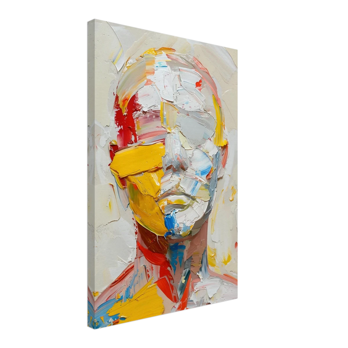 "Unspoken Layers" – Abstract Expressionist Portrait | Wall Art Print - Canvas - 40x60 cm / 16x24″ -