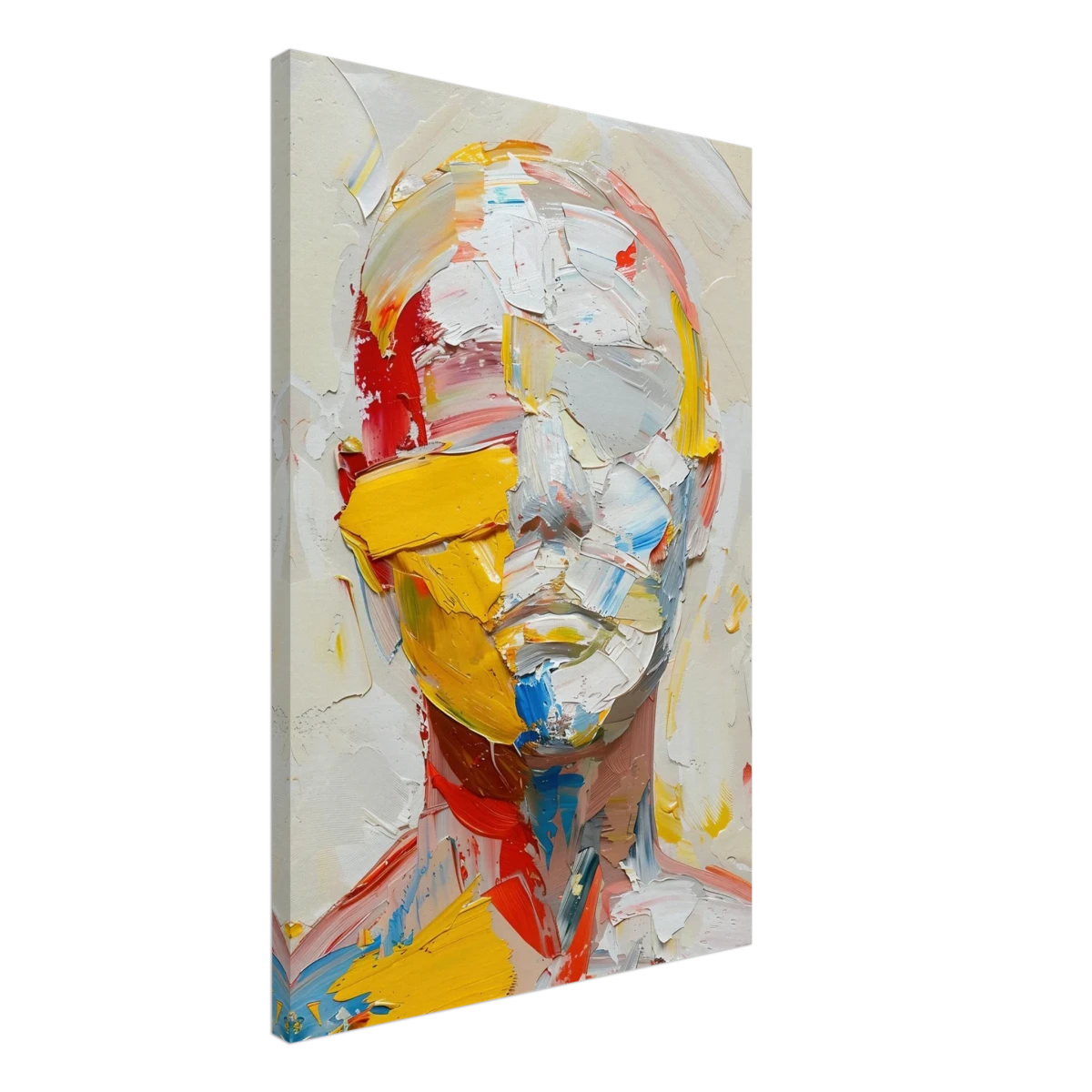 "Unspoken Layers" – Abstract Expressionist Portrait | Wall Art Print - Canvas - 50x75 cm / 20x30″ -