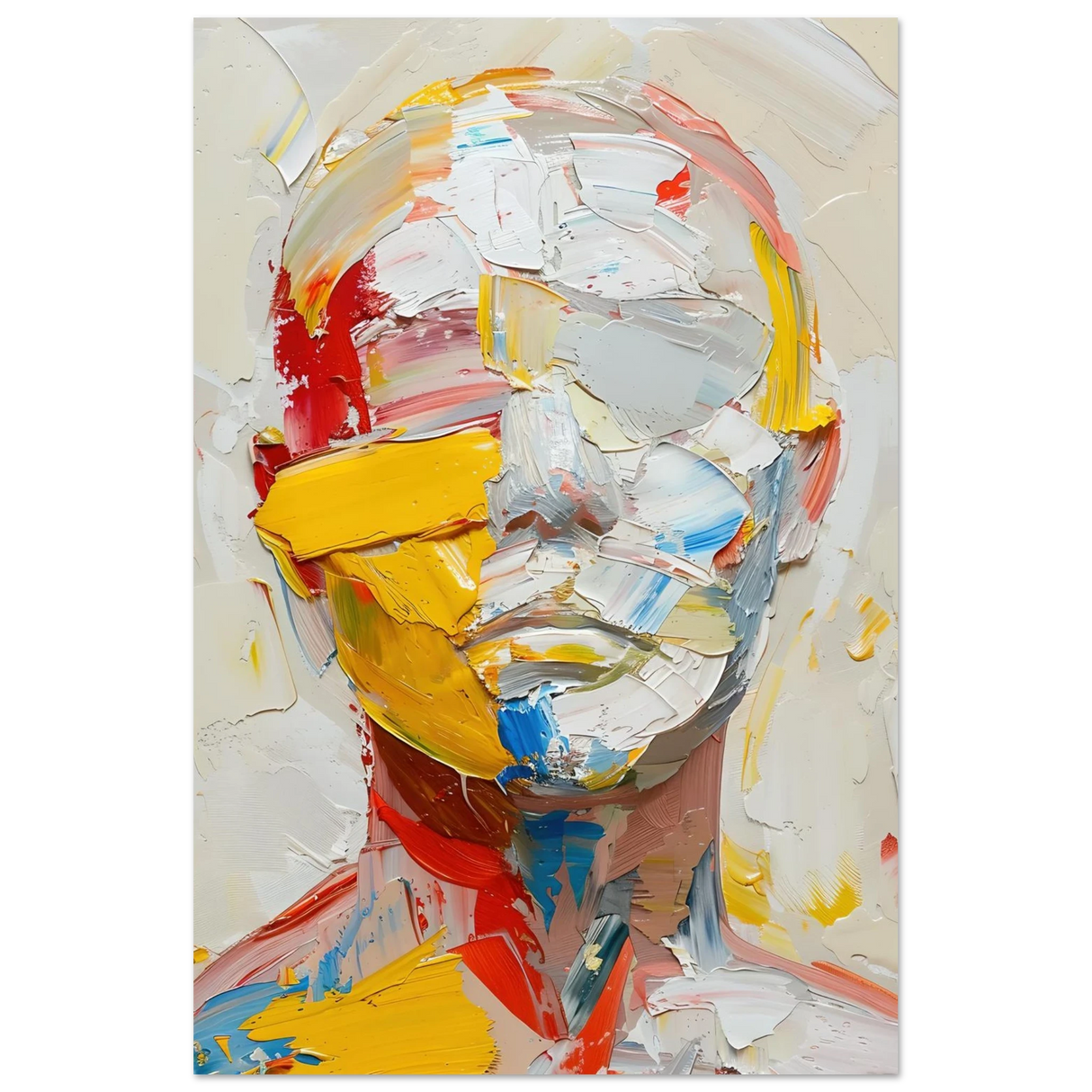 "Unspoken Layers" – Abstract Expressionist Portrait | Wall Art Print - Fine Art Poster - 40x60 cm / 16x24″ -