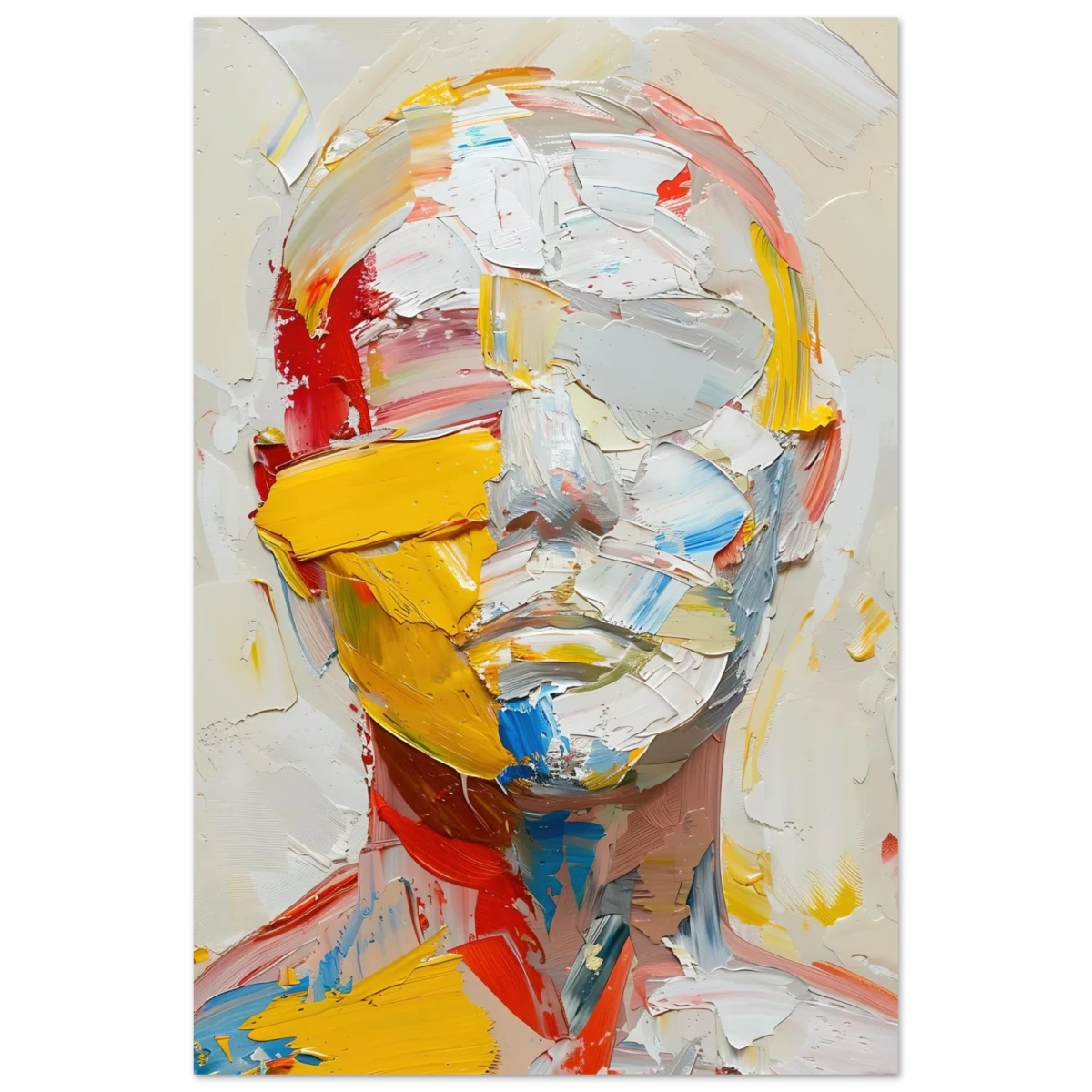 "Unspoken Layers" – Abstract Expressionist Portrait | Wall Art Print - Aluminum Print - 40x60 cm / 16x24″ -