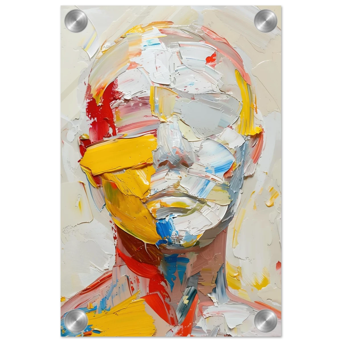 "Unspoken Layers" – Abstract Expressionist Portrait | Wall Art Print - Acrylic Print - 20x30 cm / 8x12″ -