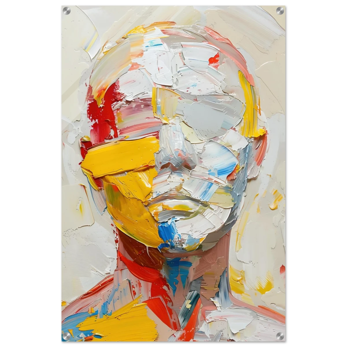 "Unspoken Layers" – Abstract Expressionist Portrait | Wall Art Print - Acrylic Print - 60x90 cm / 24x36″ -