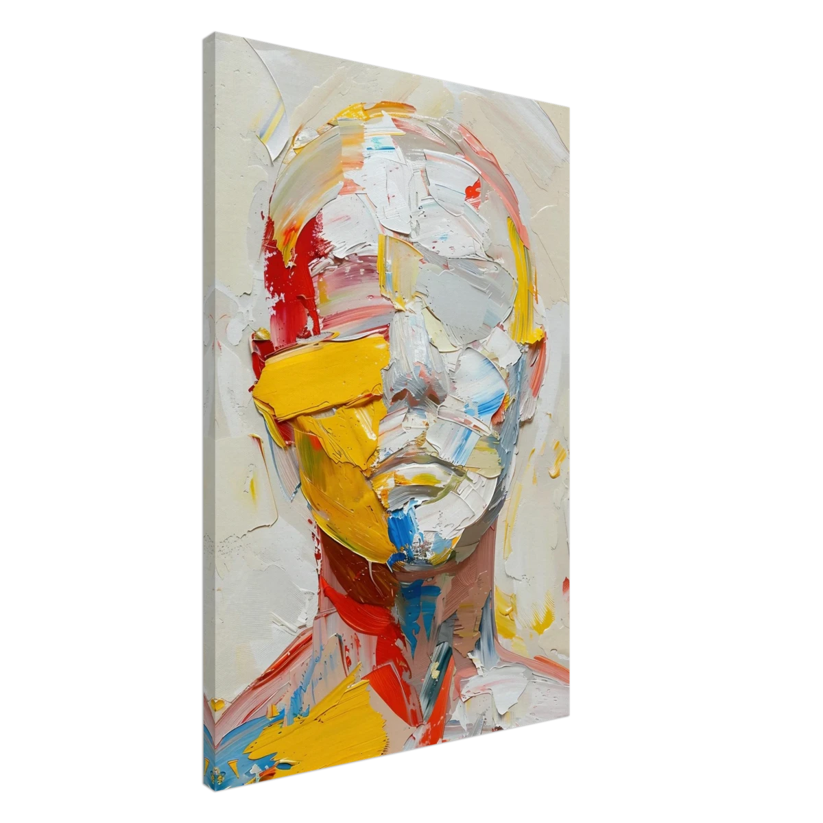 "Unspoken Layers" – Abstract Expressionist Portrait | Wall Art Print - Canvas - 60x90 cm / 24x36″ -