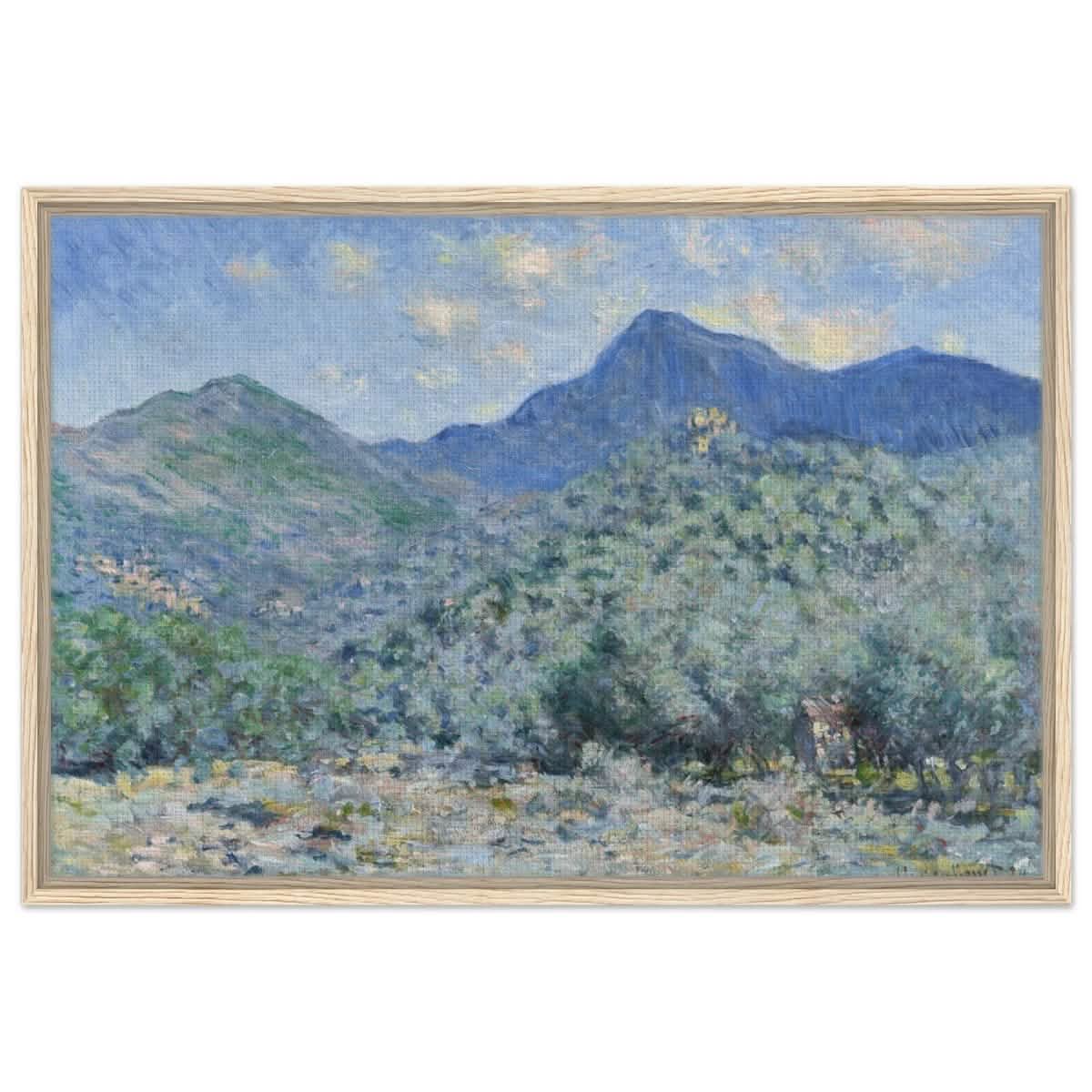 Valle Buona, Near Bordighera (1884) by Claude Monet | wall art print - 60x90 cm / 24x36″ - Framed Canvas - Wood frame