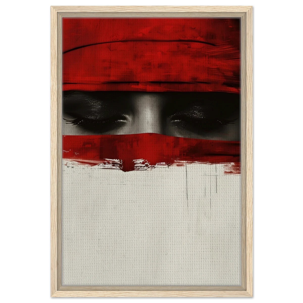 Veil of Secrets | Abstract Expressionism Wall art print - 40x60 cm / 16x24″ - Framed Canvas - Wood frame
