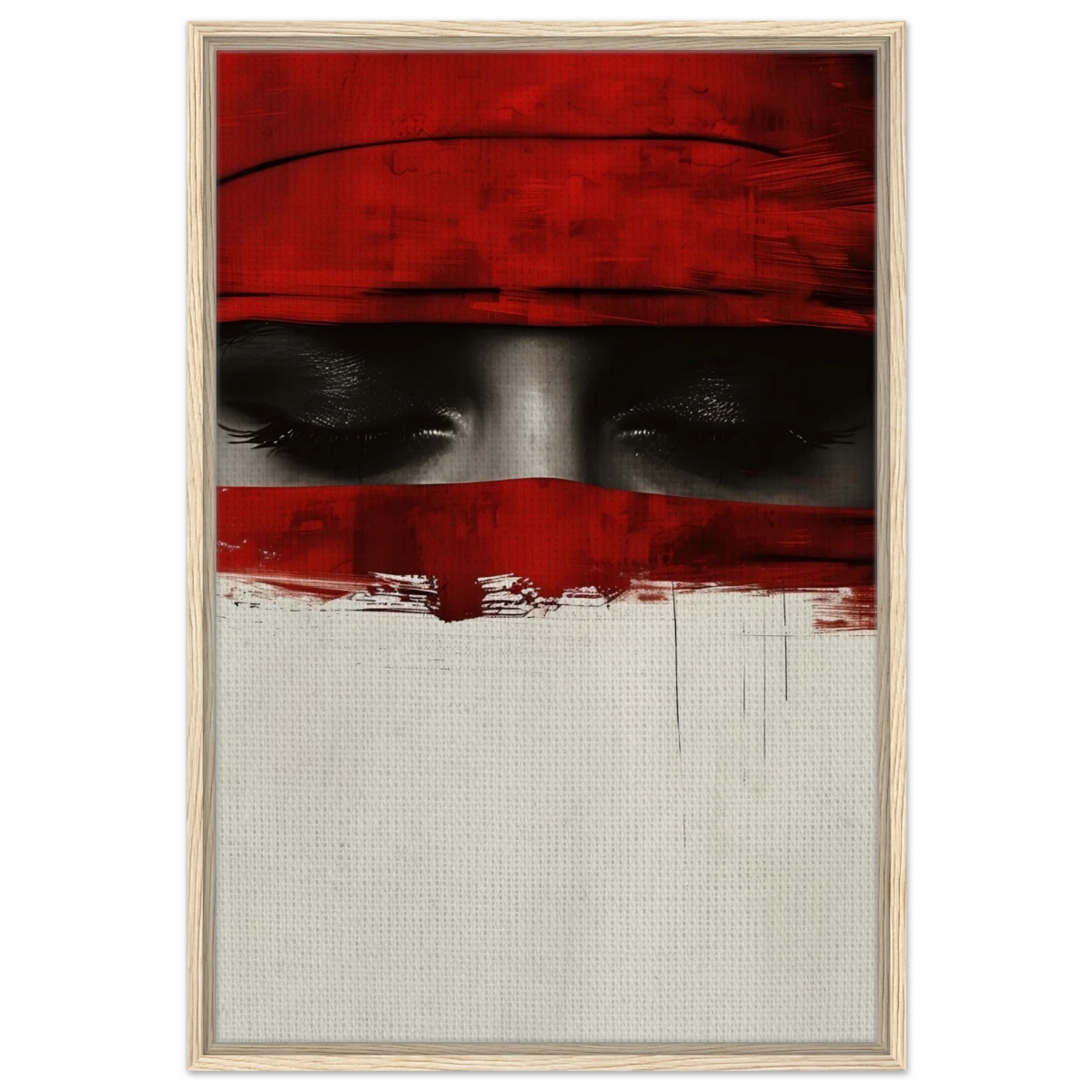 Veil of Secrets | Abstract Expressionism Wall art print - 60x90 cm / 24x36″ - Framed Canvas - Wood frame