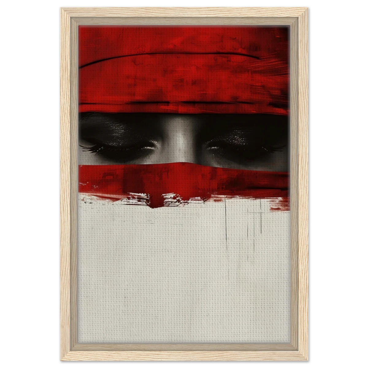 Veil of Secrets | Abstract Expressionism Wall art print - 30x45 cm / 12x18″ - Framed Canvas - Wood frame