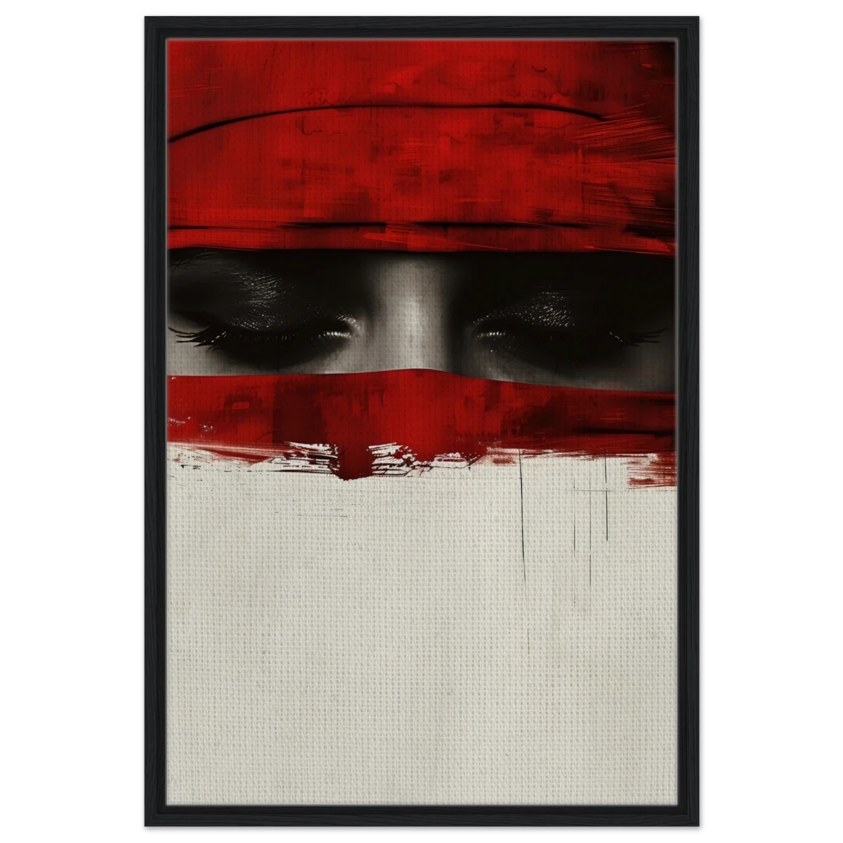 Veil of Secrets | Abstract Expressionism Wall art print - 60x90 cm / 24x36″ - Framed Canvas - Black frame