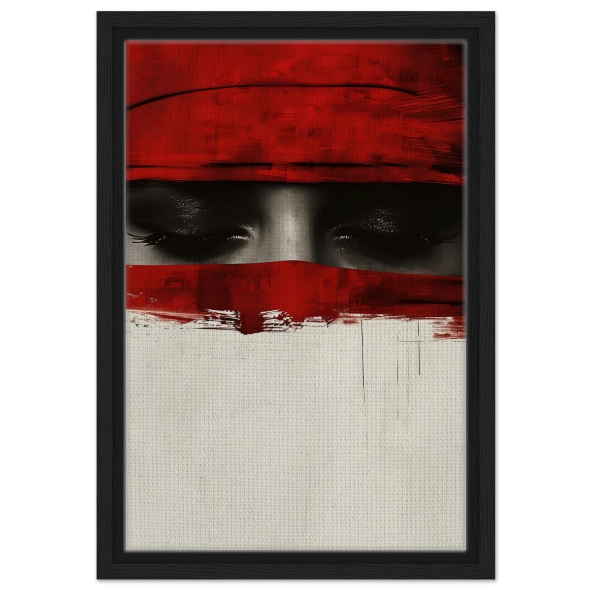 Veil of Secrets | Abstract Expressionism Wall art print - 30x45 cm / 12x18″ - Framed Canvas - Black frame