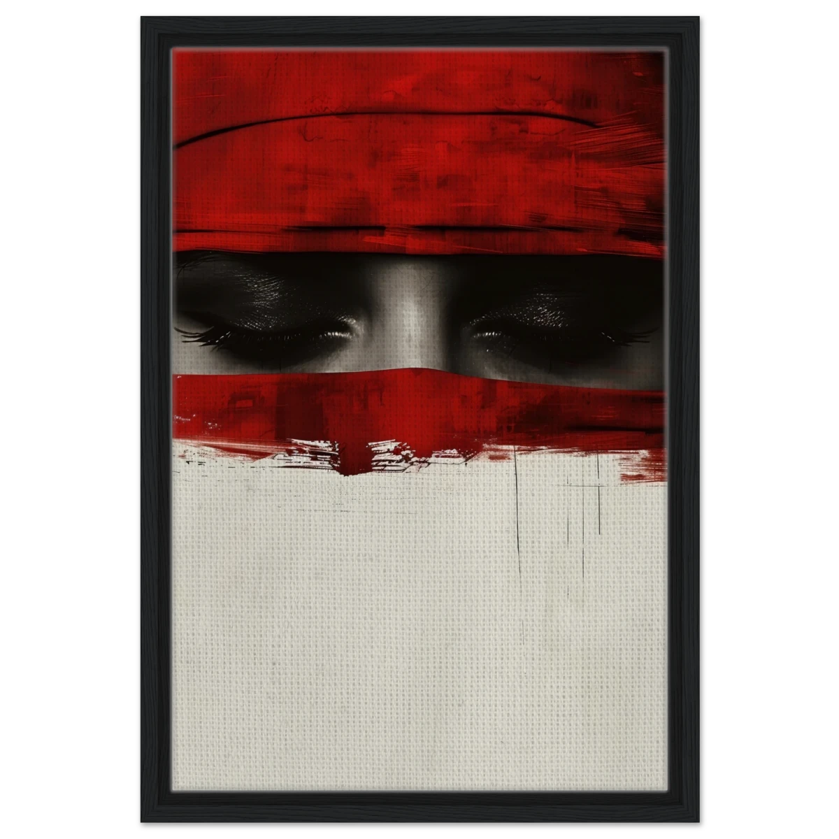 Veil of Secrets | Abstract Expressionism Wall art print - 40x60 cm / 16x24″ - Framed Canvas - Black frame