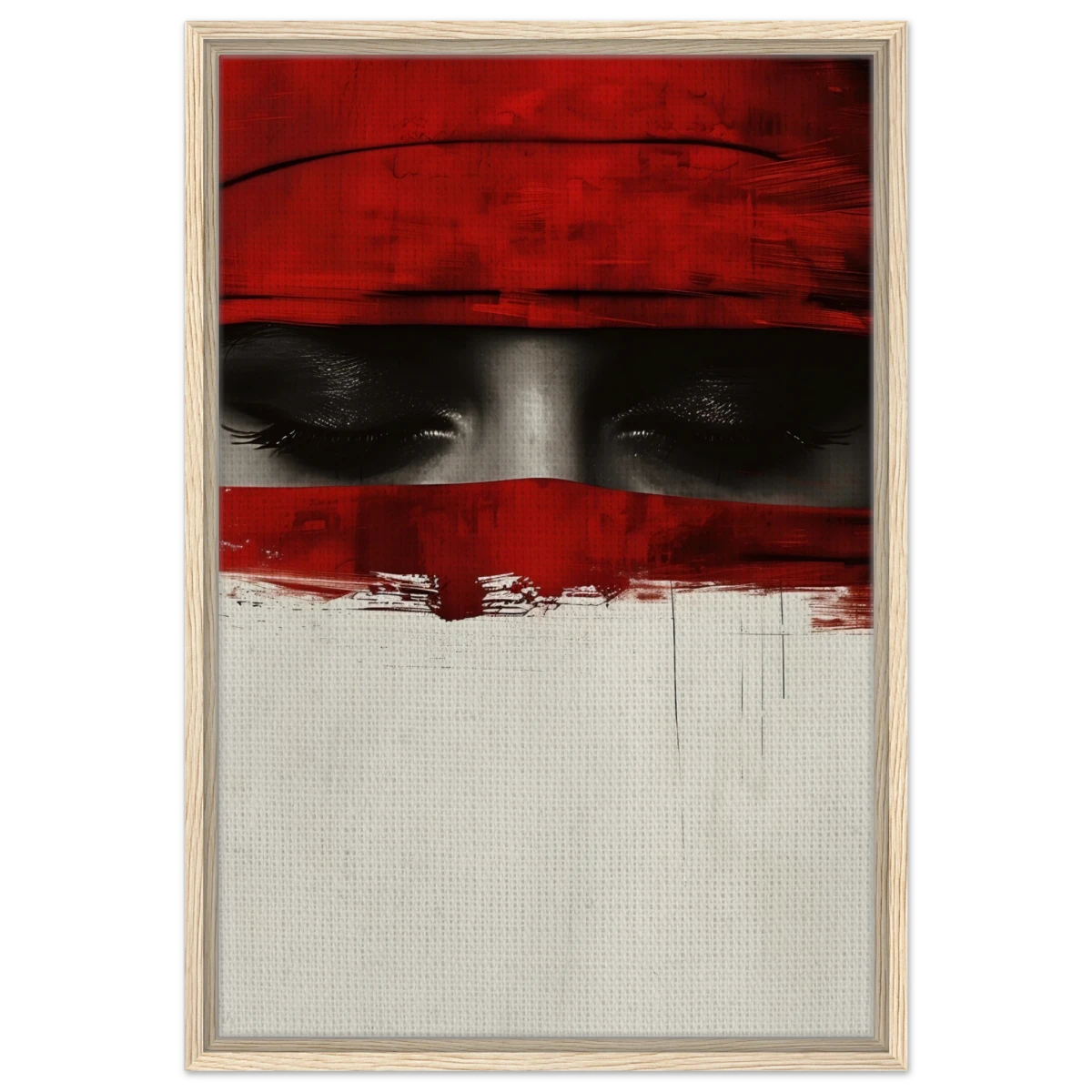 Veil of Secrets | Abstract Expressionism Wall art print - 50x75 cm / 20x30″ - Framed Canvas - Wood frame