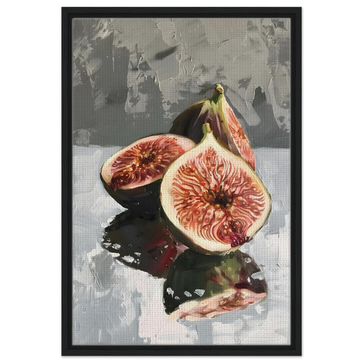“Velvet Figs” | Wall Art Print - Framed Canvas - 50x75 cm / 20x30″ - Black frame