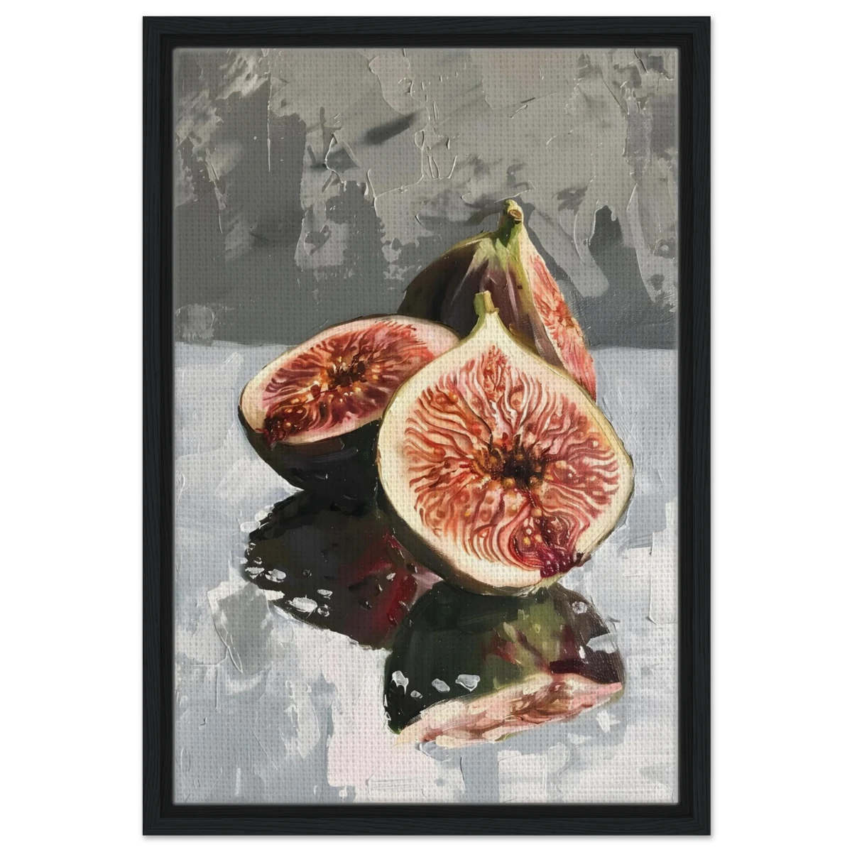 “Velvet Figs” | Wall Art Print - Framed Canvas - 40x60 cm / 16x24″ - Black frame