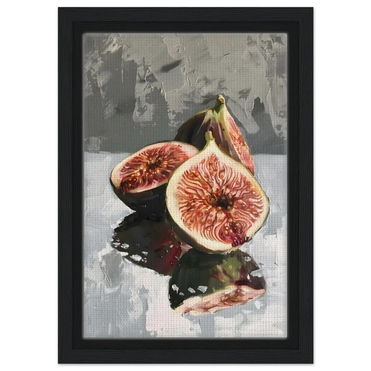 “Velvet Figs” | Wall Art Print - Framed Canvas - 20x30 cm / 8x12″ - Black frame