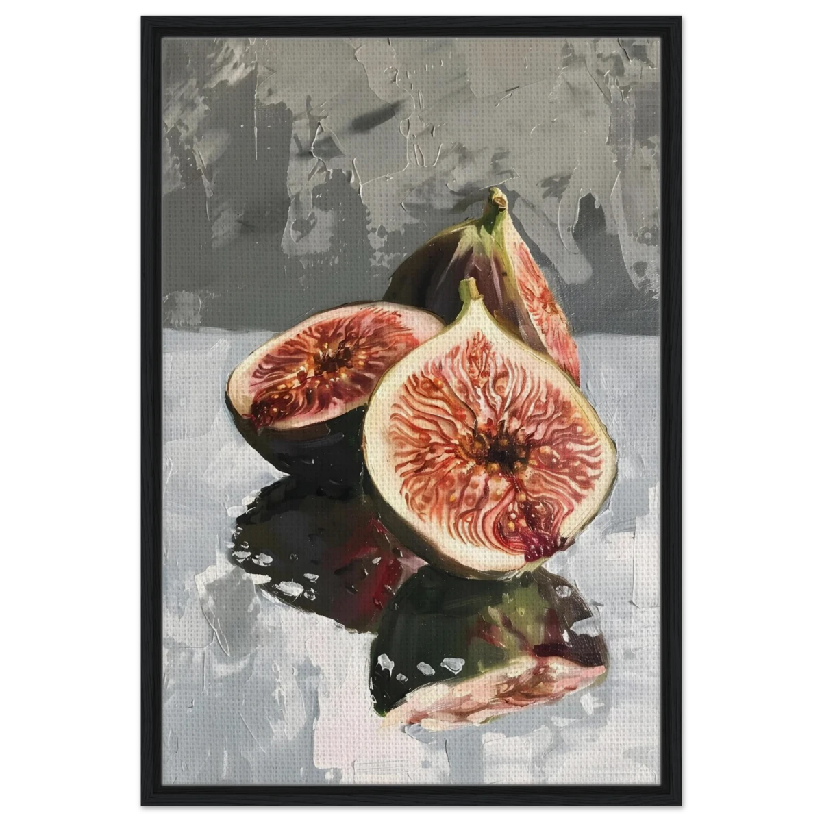 “Velvet Figs” | Wall Art Print - Framed Canvas - 60x90 cm / 24x36″ - Black frame