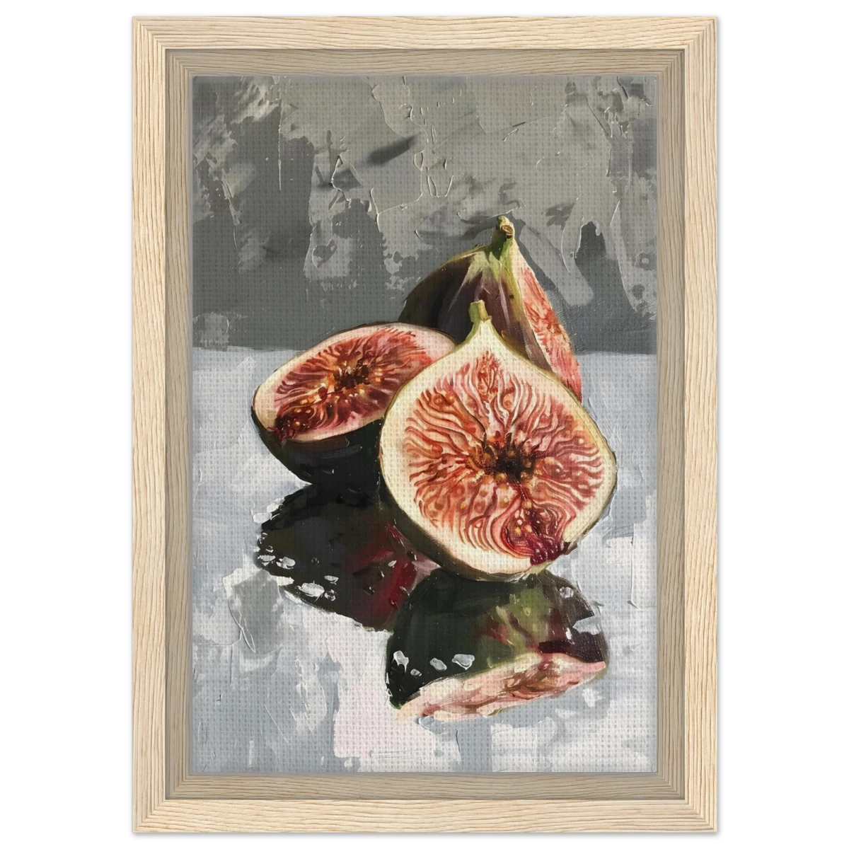 “Velvet Figs” | Wall Art Print - Framed Canvas - 20x30 cm / 8x12″ - Wood frame