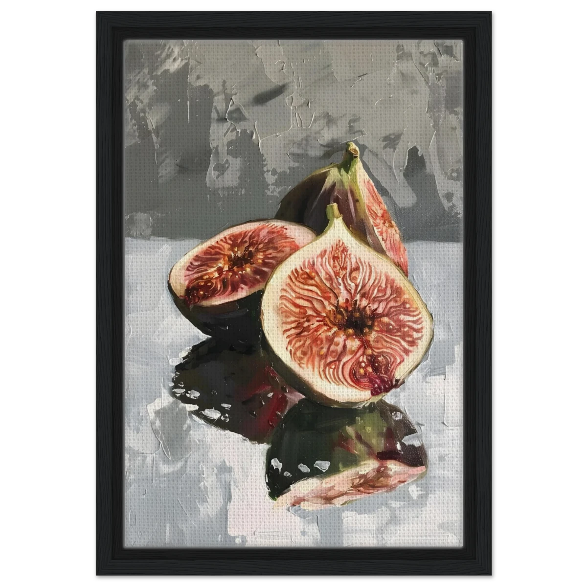 “Velvet Figs” | Wall Art Print - Framed Canvas - 30x45 cm / 12x18″ - Black frame