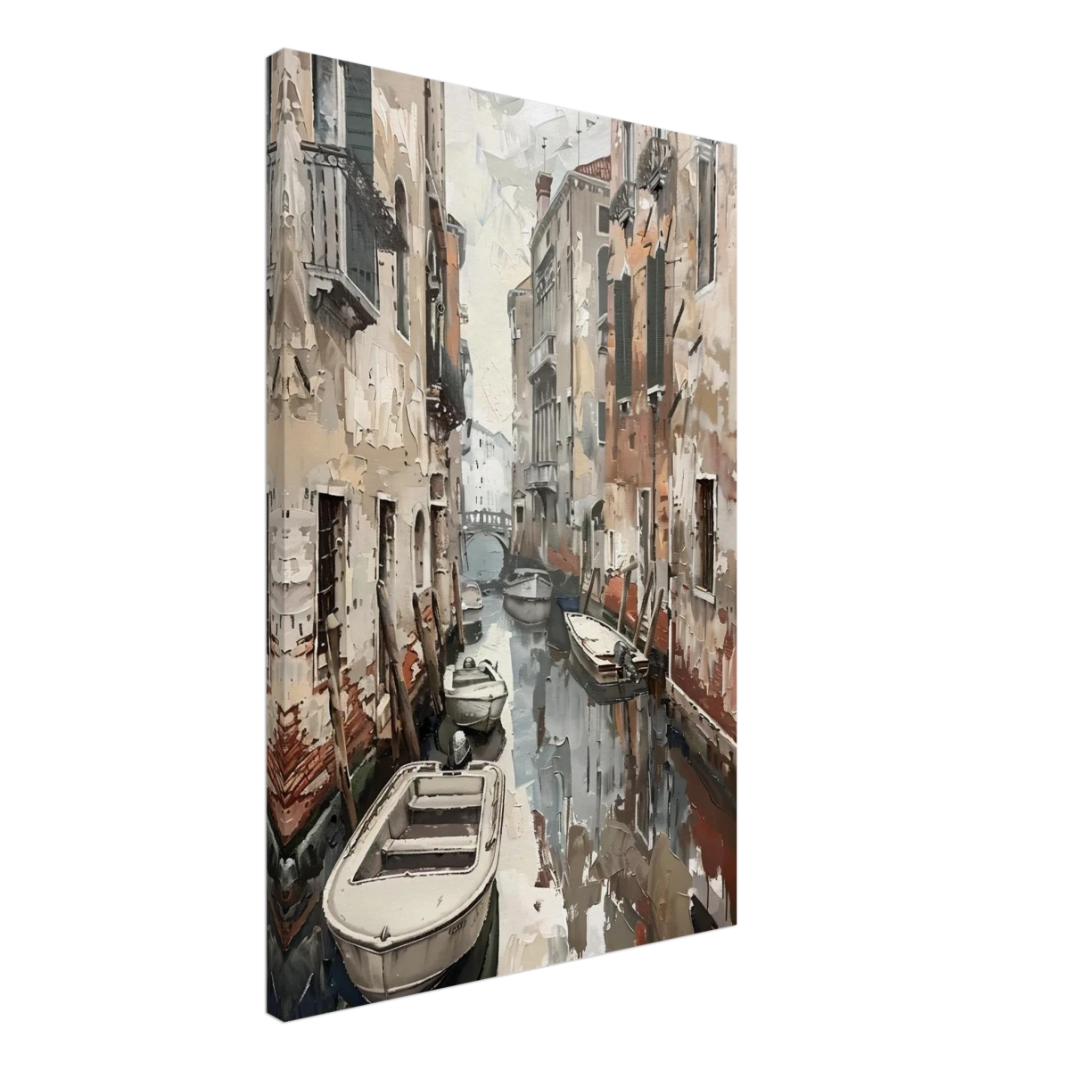 Venetian Canal Serenity – Gondola Boats Wall Art Print - Canvas - 50x75 cm / 20x30″ -