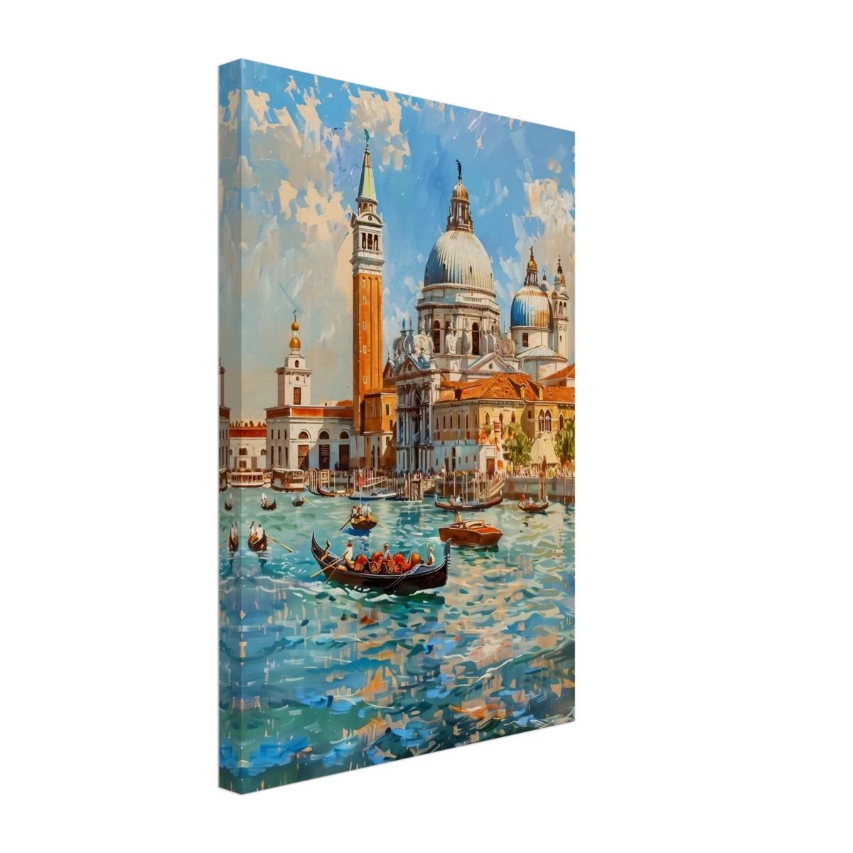 Venetian Grandeur – Gondolas on the Grand Canal Wall Art Print - Canvas - 30x45 cm / 12x18″ -