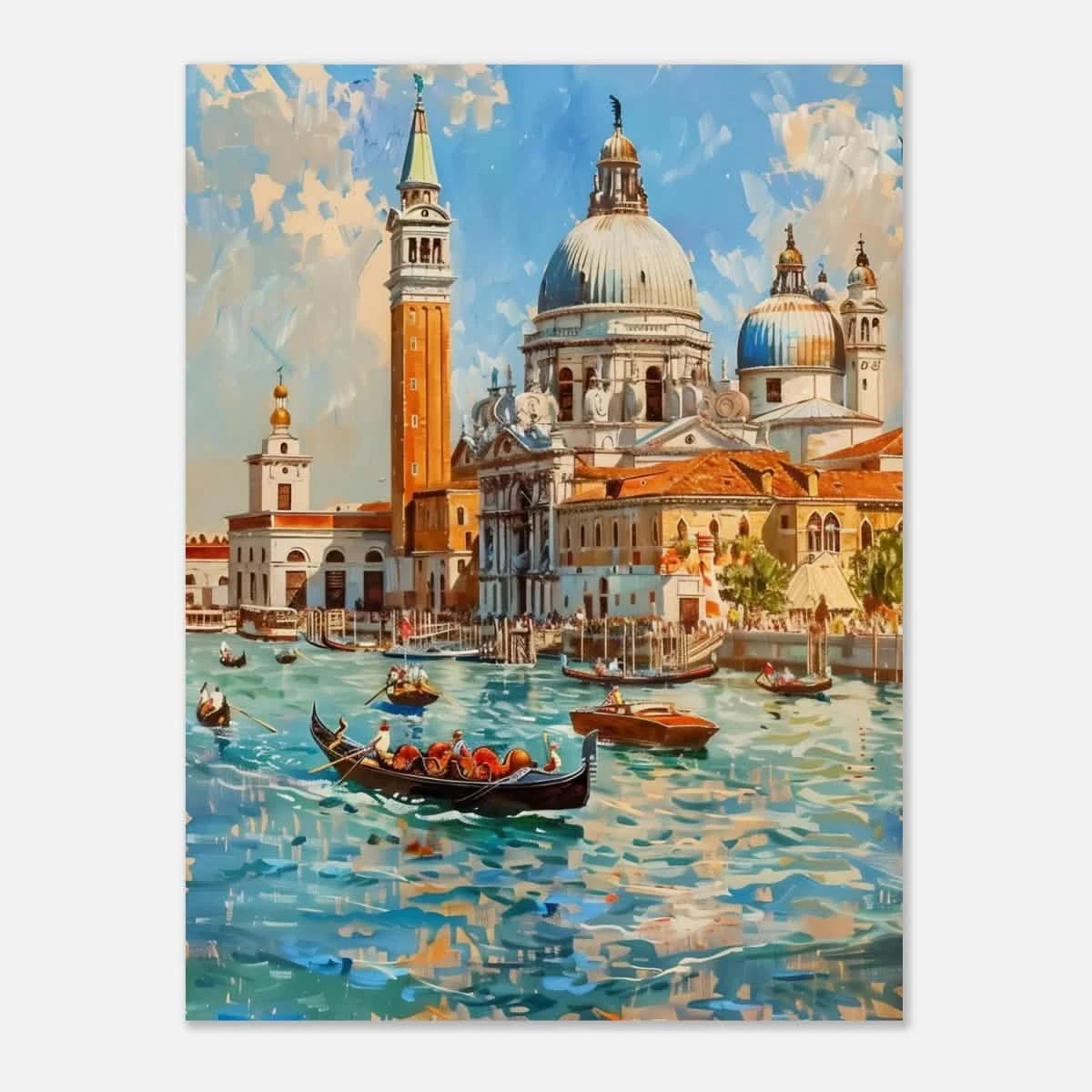 Venetian Grandeur – Gondolas on the Grand Canal Wall Art Print - Aluminum Print - 45x60 cm / 18x24″ -