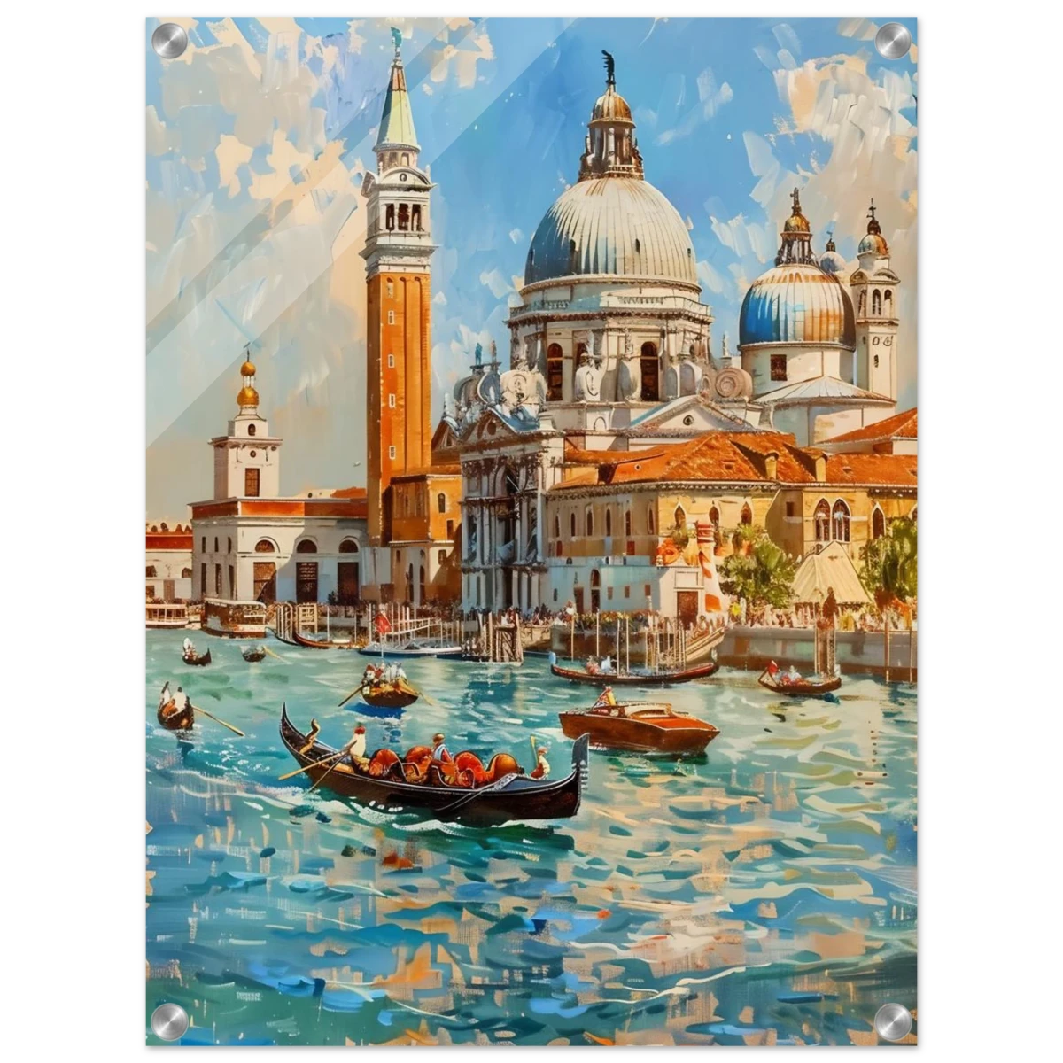 Venetian Grandeur – Gondolas on the Grand Canal Wall Art Print - Acrylic Print - 45x60 cm / 18x24″ -