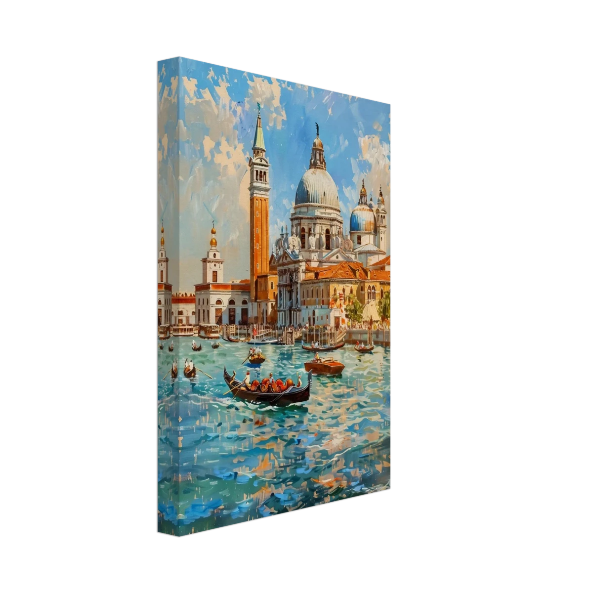 Venetian Grandeur – Gondolas on the Grand Canal Wall Art Print - Canvas - 20x30 cm / 8x12″ -