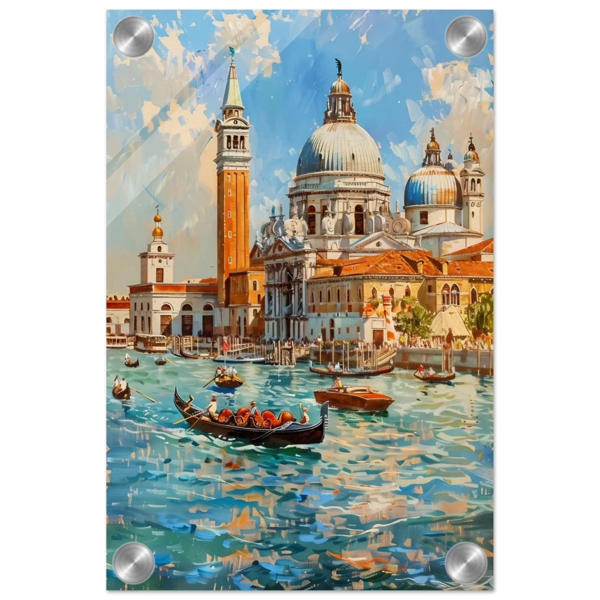 Venetian Grandeur – Gondolas on the Grand Canal Wall Art Print - Acrylic Print - 20x30 cm / 8x12″ -