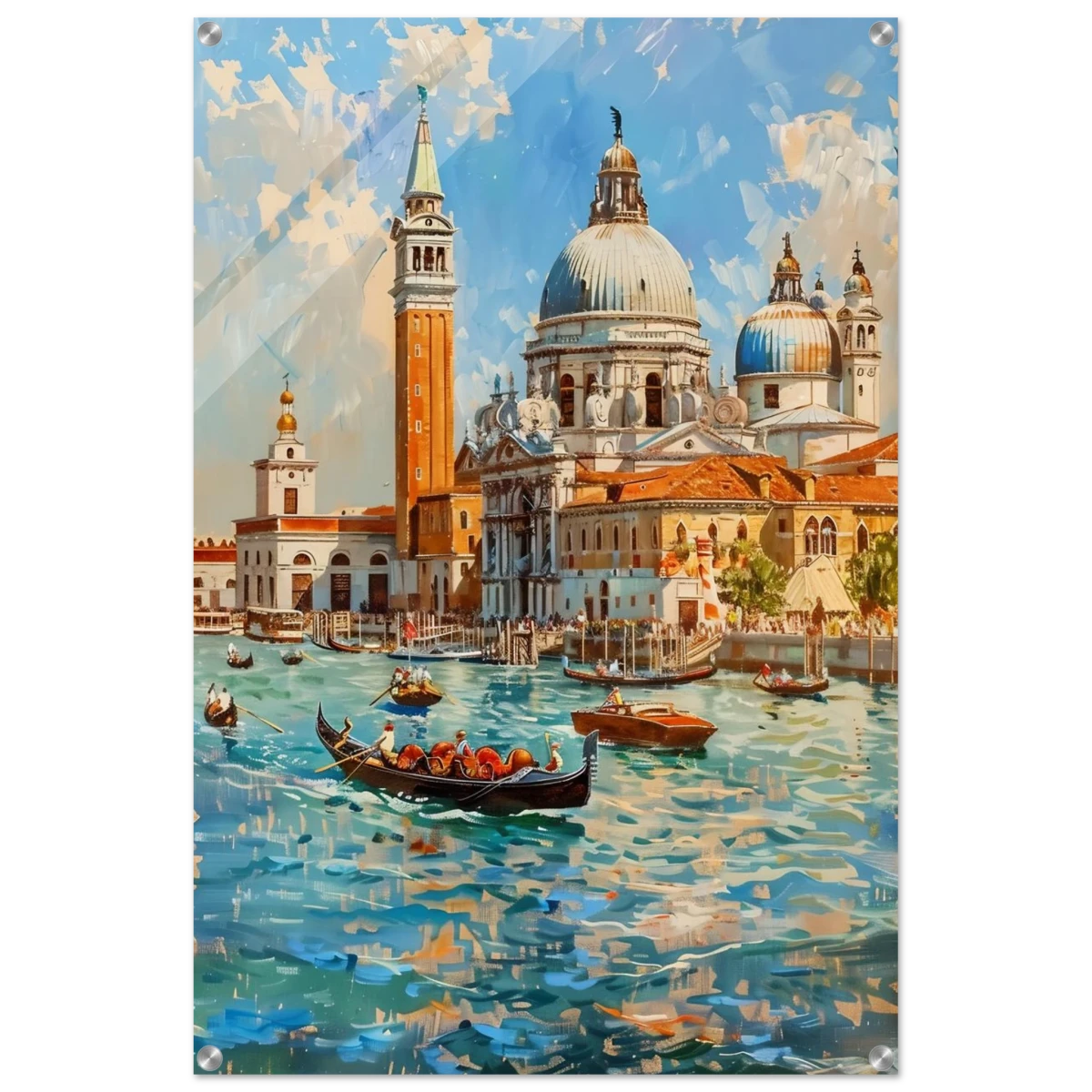 Venetian Grandeur – Gondolas on the Grand Canal Wall Art Print - Acrylic Print - 60x90 cm / 24x36″ -