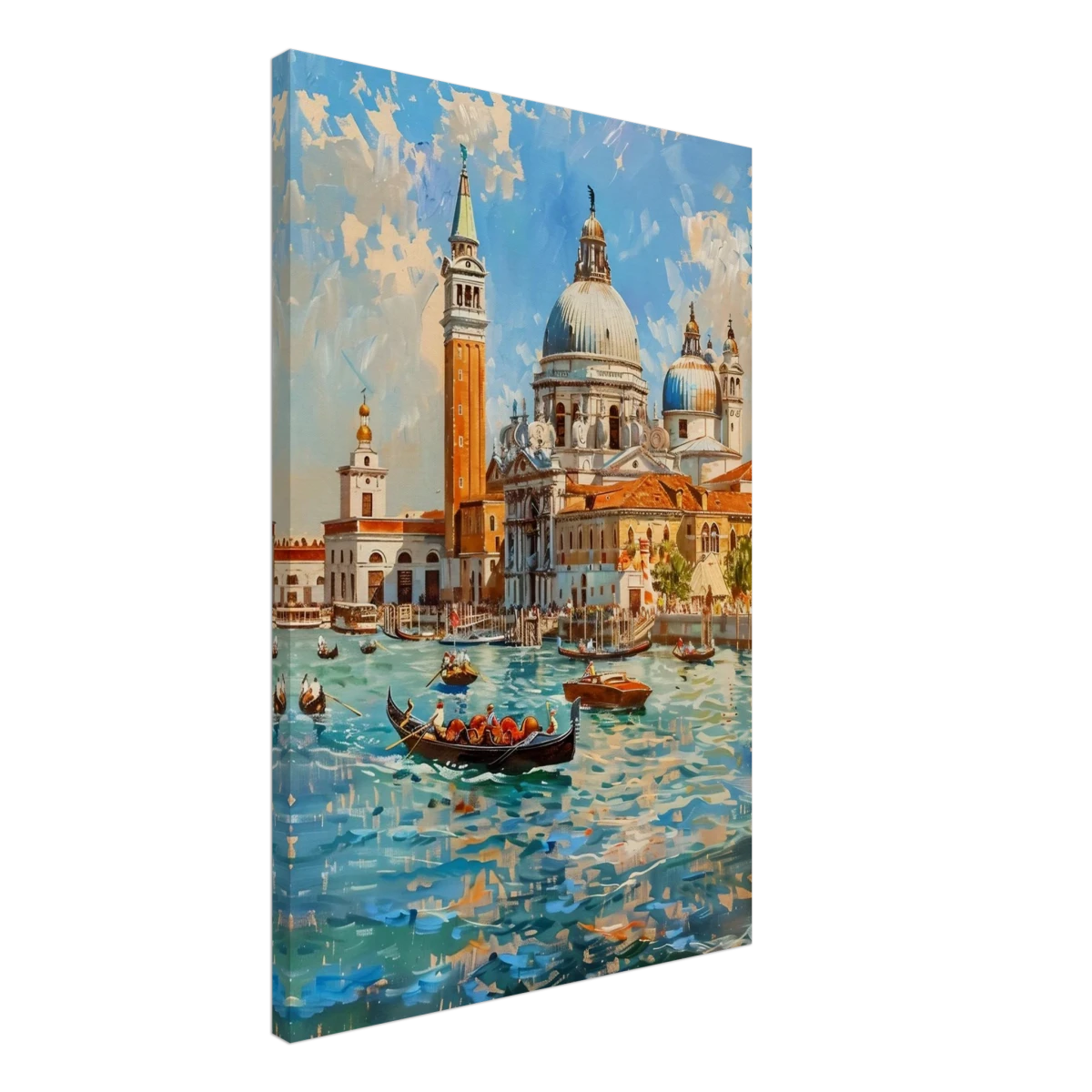 Venetian Grandeur – Gondolas on the Grand Canal Wall Art Print - Canvas - 50x75 cm / 20x30″ -