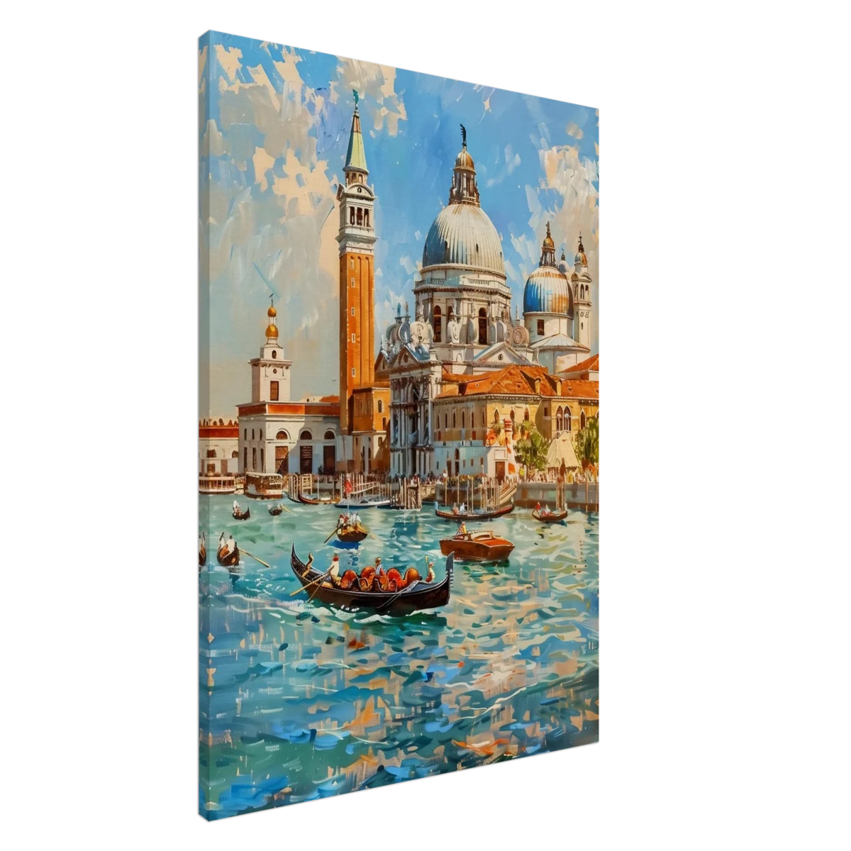Venetian Grandeur – Gondolas on the Grand Canal Wall Art Print - Canvas - 70x100 cm / 28x40″ -