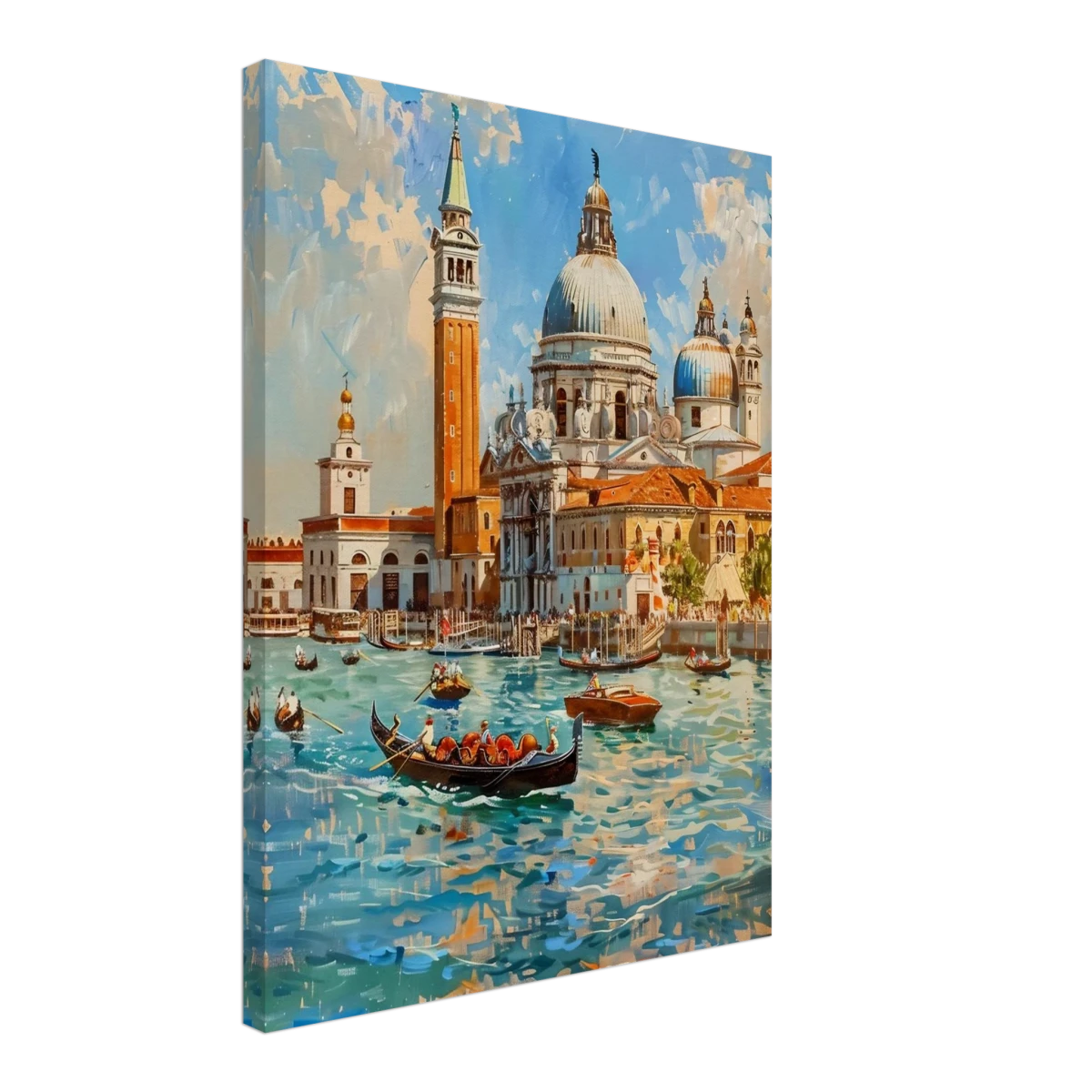 Venetian Grandeur – Gondolas on the Grand Canal Wall Art Print - Canvas - 45x60 cm / 18x24″ -